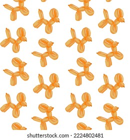 A pattern of orange balloons. Delicate background with balls in the form of orange dogs. Suitable for printed products on fabric and paper. Packaging, banner, clothing.