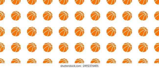Pattern of orange basketballs on white background