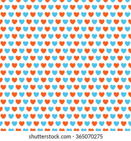 Pattern. Orange and blue heart.