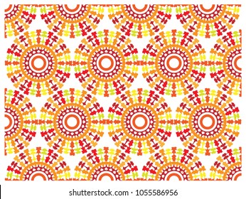 the pattern of orange daisies