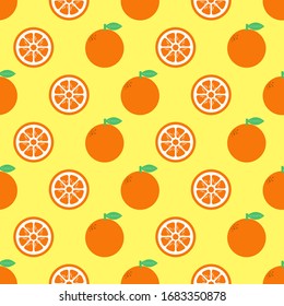 Pattern of an orange. Image of a repeated orange slice. Editable modular image.