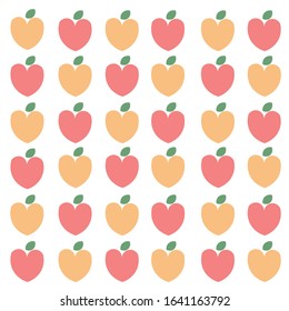 Pattern with orange and pink peach on a white background.
