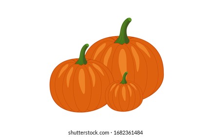 Pattern orange pumpkin for halloween or thanksgiving. Flat design vegetable graphic icon for print, banner, poster, card. Pumpkin icon vector illustration