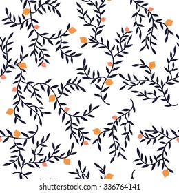 The pattern of oranges. Background with rustic colors. Floral Pattern.