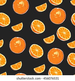 Pattern of Oranges. Citrus Seamless pattern. Background pattern 