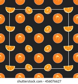 Pattern of Oranges. Citrus Seamless pattern. Background pattern 
