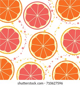 Pattern with oranges and grapefruit