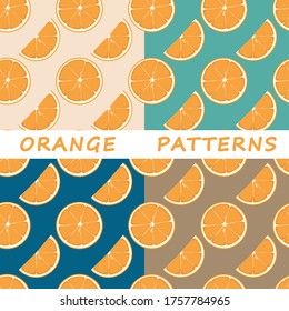 Pattern with oranges. Summer pattern.Set of patterns. Vector graphics. Seamless pattern.