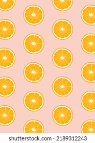 Pattern with oranges. Vector texture illustration.
