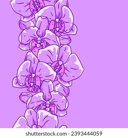 Pattern with orchid flowers. Beautiful decorative plants.