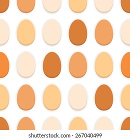 Pattern of the organic eggs on the white background