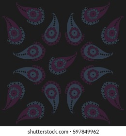 Pattern oriental,  paisley. Hand drawn.