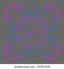 Pattern oriental,  paisley. Hand drawn.