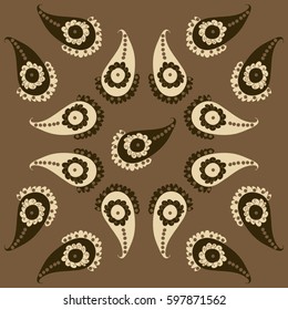 Pattern oriental,  paisley. Hand drawn.