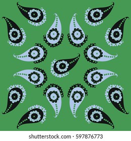 Pattern oriental,  paisley. Hand drawn.