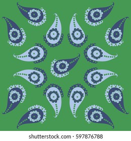 Pattern oriental,  paisley. Hand drawn.