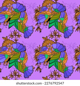 Patrón de estilo oriental, flores sobre un fondo rosa y luminoso. Para imprimir en textiles y tejidos.