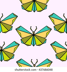 pattern origami butterflies. polygonal pattern butterflies