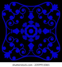 pattern ornament blue snowflake for the holiday