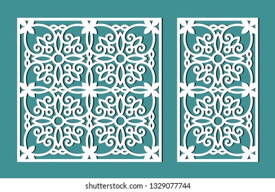 Pattern with ornament for cutting. Background element for decor. Vector. Image for laser cutting, silk-screen printing, plotter and screen printing.