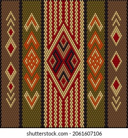 Pattern, ornament  ethnic, folk, geometric, mosaic for fabrics, interiors, ceramics and furniture in the Latin American style.