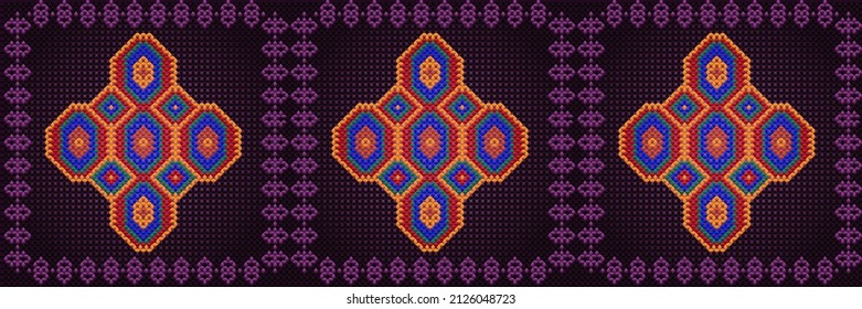 Patrón, ornamento étnico, folclórico, geométrico, mosaico para telas, interiores, cerámica y mobiliario de estilo latinoamericano.