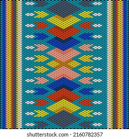 Patrón, ornamento étnico, folclórico, geométrico, mosaico para telas, interiores, cerámica y mobiliario de estilo latinoamericano.