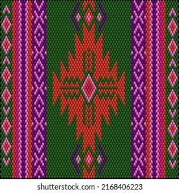 Patrón, ornamento étnico, folclórico, geométrico, mosaico para telas, interiores, cerámica y mobiliario de estilo latinoamericano.
