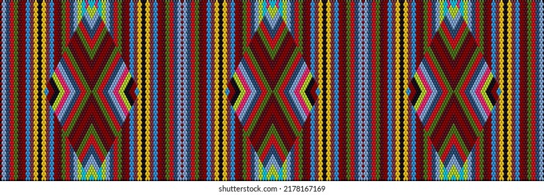 Patrón, ornamento étnico, folclórico, geométrico, mosaico para telas, interiores, cerámica y mobiliario de estilo latinoamericano.