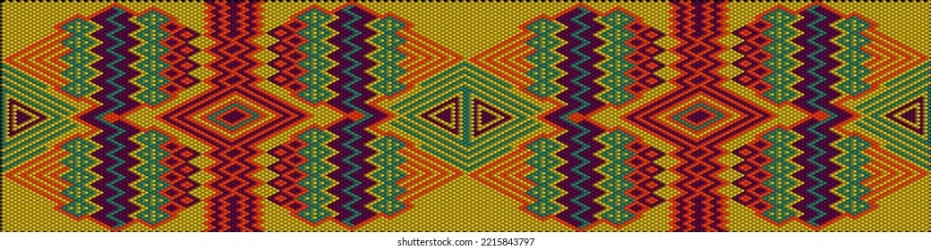 Patrón, ornamento étnico, folclórico, geométrico, mosaico para telas, interiores, cerámica y mobiliario de estilo latinoamericano.
