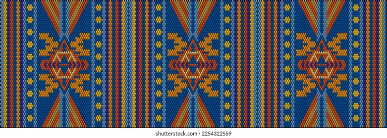 Pattern, ornament  ethnic, folk, geometric, mosaic for fabrics, interiors, ceramics and furniture in the Latin American style.