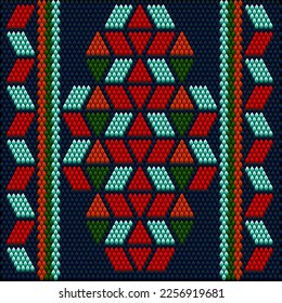 Patrón, ornamento étnico, folclórico, geométrico, mosaico para telas, interiores, cerámica y mobiliario de estilo latinoamericano.