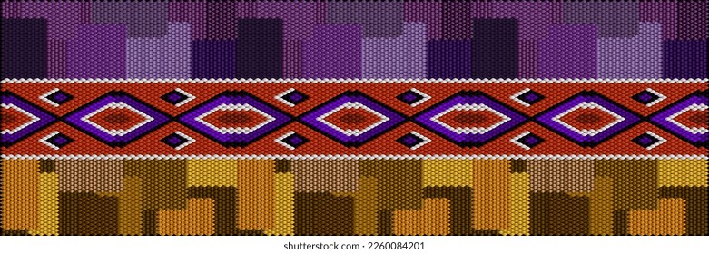 Patrón, ornamento étnico, folclórico, geométrico, mosaico para telas, interiores, cerámica y mobiliario de estilo latinoamericano.