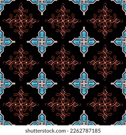 Pattern, ornament  ethnic, folk, geometric, mosaic for fabrics, interiors, ceramics and furniture in the Latin American style.