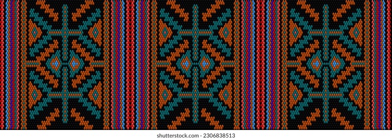Pattern, ornament  ethnic, folk, geometric, mosaic for fabrics, interiors, ceramics and furniture in the Latin American style.