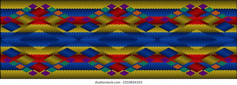 Pattern, ornament  ethnic, folk, geometric, mosaic for fabrics, interiors, ceramics and furniture in the Latin American style.