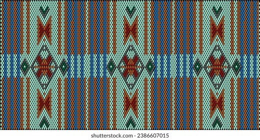 Patrón, ornamento étnico, folclórico, geométrico, mosaico para telas, interiores, cerámica y mobiliario de estilo latinoamericano.