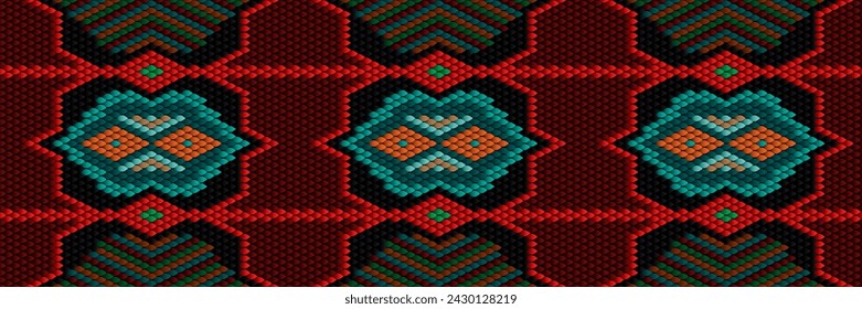 Patrón, adorno étnico, folclórico, geométrico, mosaico para tejidos, interiores, cerámica y muebles en el estilo latinoamericano.