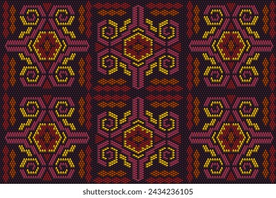 Muster, Ornament ethnische, volkstümliche, geometrische, Mosaik für Stoffe, Innenräume, Keramik und Möbel im lateinamerikanischen Stil.