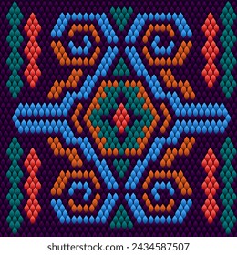 Pattern, ornament  ethnic, folk, geometric, mosaic for fabrics, interiors, ceramics and furniture in the Latin American style.