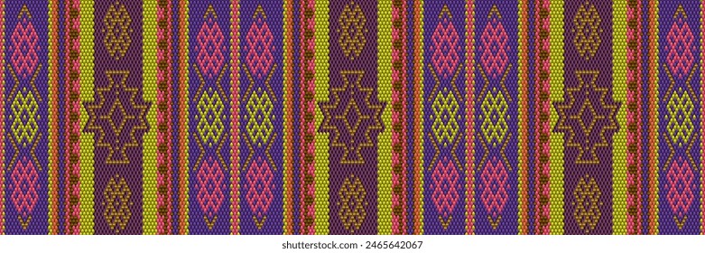 Pattern, ornament  ethnic, folk, geometric, mosaic for fabrics, interiors, ceramics and furniture in the Latin American style.