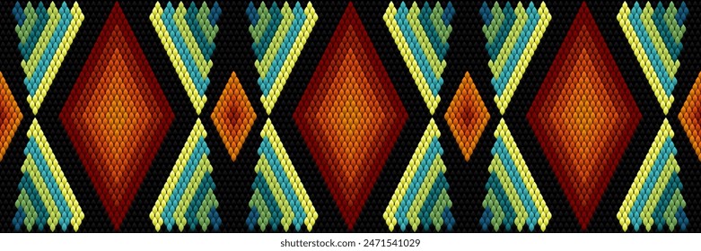 Muster, Ornament ethnisch, volkstümlich, geometrisch, Mosaik für Stoffe, Innenräume, Keramik und Möbel im amerikanischen Latin-Stil.