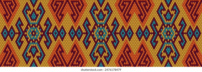 Pattern, ornament  ethnic, folk, geometric, mosaic for fabrics, interiors, ceramics and furniture in the Latin American style.