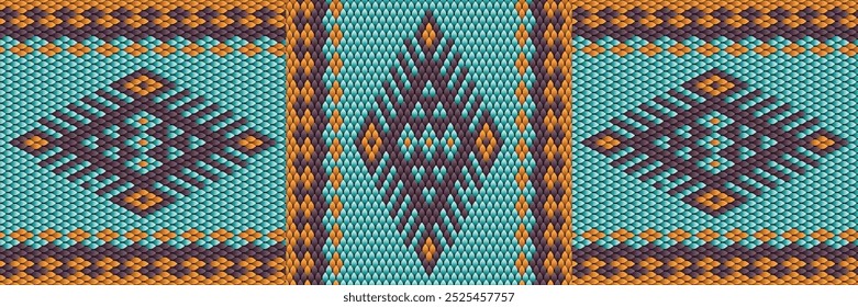 Pattern, ornament  ethnic, folk, geometric, mosaic for fabrics, interiors, ceramics and furniture in the Latin American style.