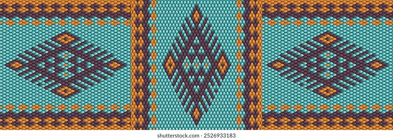 Pattern, ornament  ethnic, folk, geometric, mosaic for fabrics, interiors, ceramics and furniture in the Latin American style.