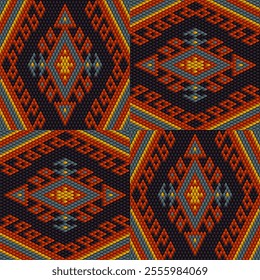 Pattern, ornament  ethnic, folk, geometric, mosaic for fabrics, interiors, ceramics and furniture in the Latin American style.