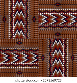 Pattern, ornament  ethnic, folk, geometric, mosaic for fabrics, interiors, ceramics and furniture in the Latin American style.