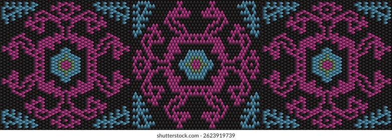 Padrão, ornamento étnico, folclórico, geométrico, mosaico para tecidos, interiores, cerâmica e móveis no estilo latino-americano.