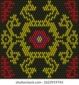 Padrão, ornamento étnico, folclórico, geométrico, mosaico para tecidos, interiores, cerâmica e móveis no estilo latino-americano.