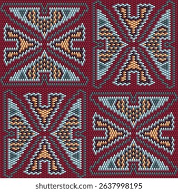 Pattern, ornament  ethnic, folk, geometric, mosaic for fabrics, interiors, ceramics and furniture in the Latin American style.